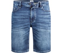 Jeansshorts Slim Fit Baumwoll-Stretch indigo