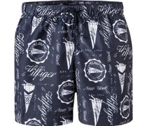 Bademode Badeshorts Mikrofaser nacht-weiß