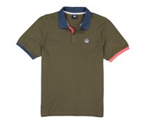 Polo-Shirt Baumwoll-Piqué dunkelolive