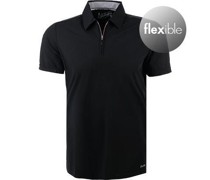 Polo-Shirt Zip-Polo Slim Fit Funktionsmaterial