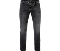 Jeans Slim Fit Baumwoll-Stretch dunkelgrau