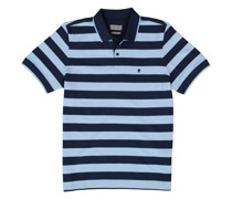 Polo-Shirt Baumwoll-Piqué navy-hell gestreift