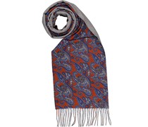 Schal Wolle grau-rost paisley