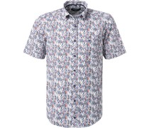 Kurzarmhemd Casual Fit Bio Baumwolle  gemustert