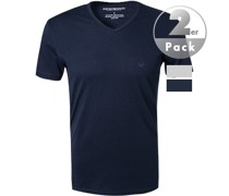 T-Shirts Baumwolle marine-hellgrau