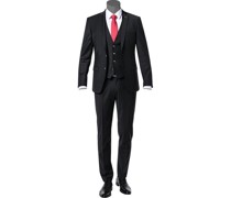Anzug mit Weste Slim Fit Schurwolle
