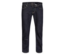 Jeans Straight Fit Baumwoll-Stretch dunkel