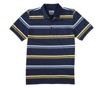 Polo-Shirt Baumwoll-Piqué navy-gelb gestreift