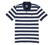 Polo-Shirt Baumwoll-Piqué navy-weiß gestreift