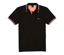 Polo-Shirt Slim Fit Baumwoll-Piqué -rosa