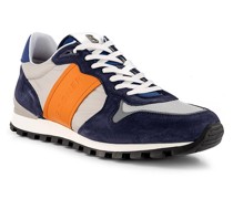 Schuhe Sneaker Veloursleder-Textil navy-orange