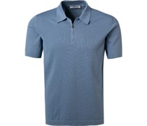 Polo-Shirt Zip-Polo Baumwoll-Strick