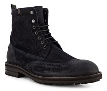 Schuhe Stiefeletten Veloursleder dunkel