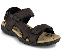 Schuhe Sandalen Nubukleder-Textil