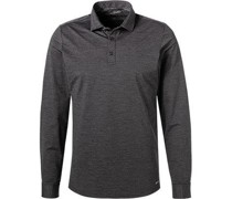 Polo-Shirt Funktionsmaterial anthrazit meliert
