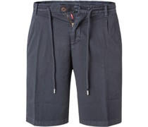 Hose Shorts Regular Fit Baumwolle-Leinen dunkel
