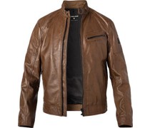 Lederjacke Lammnappa hell