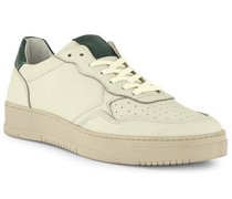 Schuhe Sneaker Leder offwhite-dunkelgrün