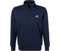 Pullover Troyer Baumwolle navy
