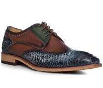 Schuhe Budapester Leder marrone-blu