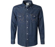 Jeanshemd Regular Fit Baumwolle dunkel