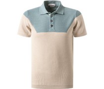 Polo-Shirt Baumwoll-Piqué sand-türkis