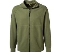 Sweatjacke Baumwolle oliv