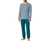 Pyjama Bio Baumwoll-Jersey jeans gestreift