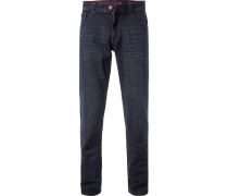 Jeans Straight Fit Baumwoll-Stretch nachtblau