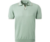 Polo-Shirt Baumwoll-Strick salbei