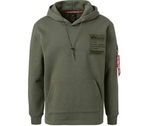 Hoodie Baumwolle dunkeloliv
