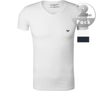 T-Shirts Baumwolle weiß-navy
