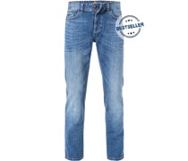 Jeans Straight Fit Baumwoll-Stretch denim