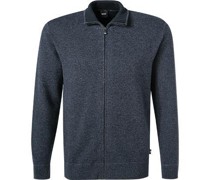 Strickjacke Schurwolle dunkel meliert