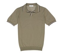 Polo-Shirt Baumwoll-Strick oliv