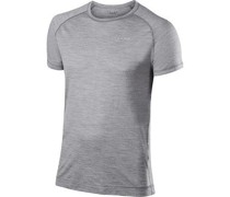 T-Shirt Regular Fit Wolle-Seide hell meliert