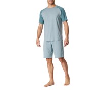 Schlafanzug Pyjama Bio Baumwoll-Stretch grau