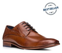 Schuhe Derby Leder cognac