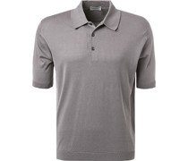 Polo-Shirt Easy Fit Baumwoll-Strick graphit
