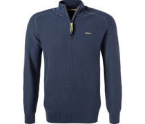 Pullover Troyer Baumwolle navy