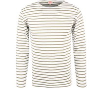 T-Shirt Longsleeve Baumwolle weiß- gestreift