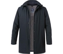 Jacke Parka Mikrofaser wasserabweisend marine