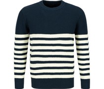 Pullover Baumwolle navy-weiß gestreift