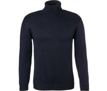 Rollkragenpullover Merinowolle dunkel