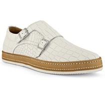 Schuhe Monkstraps Leder bianco