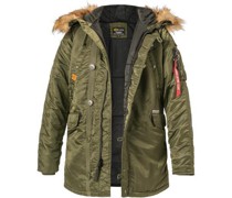 Jacke Parka Mikrofaser wattiert dunkel