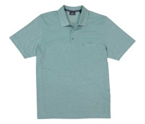 Polo-Shirt Baumwoll-Jersey salbei gestreift