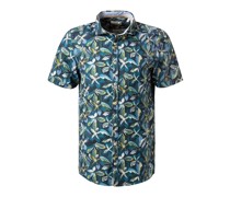 Kurzarmhemd Casual Fit Baumwolle nacht floral