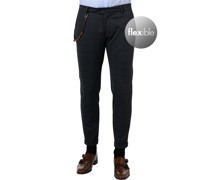 Hose Slim Fit Mikrofaser dunkel