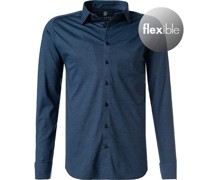 Hemd Jersey indigo meliert